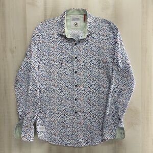 A FISH NAMED FRED casual printed koi button down shirt casual work travel